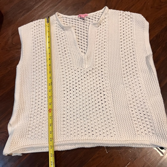 Lilly Pulitzer Renee Poncho Crochet Top Tassel Coverup Pullover - Picture 6 of 7